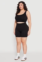 Womens Plus Seamless Biker Shorts,