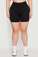 Womens Plus Seamless Biker Shorts,