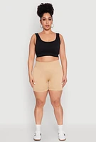 Womens Plus Seamless Biker Shorts, 2X-3X