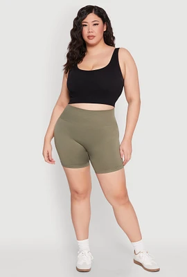 Womens Plus Seamless Biker Shorts,