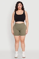 Womens Plus Seamless Biker Shorts,