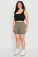 Womens Plus Seamless Biker Shorts,