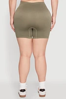 Womens Plus Seamless Biker Shorts,