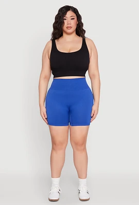 Womens Plus Seamless Biker Shorts,