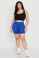 Womens Plus Seamless Biker Shorts,