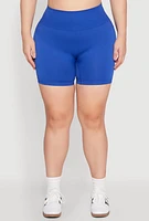 Womens Plus Seamless Biker Shorts,