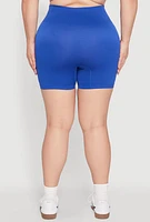 Womens Plus Seamless Biker Shorts,
