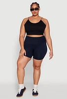 Womens Plus Seamless Biker Shorts,