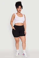 Womens Plus Cell Phone Pocket Shorts,