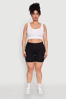 Womens Plus Cell Phone Pocket Shorts,