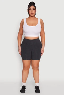 Womens Plus Cell Phone Pocket Shorts,