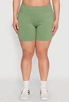 Womens Plus Size Cell Phone Pocket Shorts, Green, Size 2X