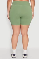 Womens Plus Size Cell Phone Pocket Shorts, Green, Size 2X