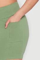 Womens Plus Size Cell Phone Pocket Shorts, Green, Size 2X