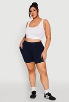 Womens Plus Cell Phone Pocket Shorts,