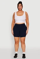 Womens Plus Cell Phone Pocket Shorts,