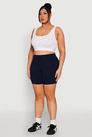 Womens Plus Cell Phone Pocket Shorts,