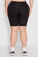 Womens Plus Size Cell Phone Pocket Biker Shorts, Black, Size 3X