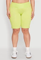 Womens Plus Cell Phone Pocket Biker Shorts,