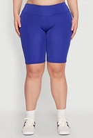 Womens Plus Cell Phone Pocket Biker Shorts,