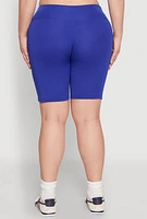Womens Plus Cell Phone Pocket Biker Shorts,