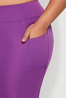 Womens Plus Size Side Zip Pocket Biker Shorts, Purple, Size 3X