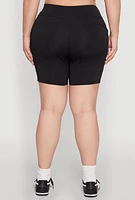 Womens Plus Cell Phone Side Pocket Biker Shorts,