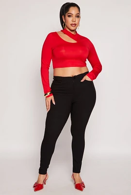 Womens Plus Size Hyperstretch High Waisted Pants, Black, Size 1X