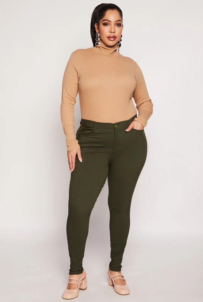 Womens Plus Size Hyperstretch High Waisted Pants, Green, Size 3X