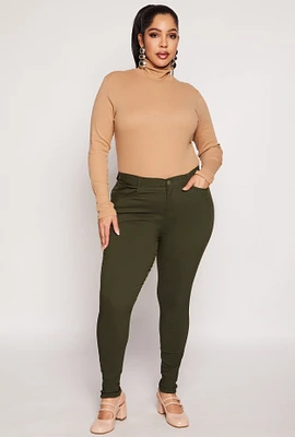 Womens Plus Size Hyperstretch High Waisted Pants, Green, Size 3X
