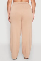 Womens Plus Contrast Trim High Waisted Sweatpants,