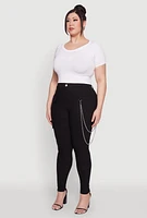 Womens Plus Chain Detail Cargo Pants,