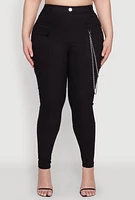 Womens Plus Chain Detail Cargo Pants,