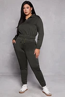 Womens Plus Size Half Zip Sweatshirt, Green, Size 2X