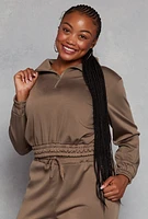 Womens Plus Half Zip Sweatshirt, 1X