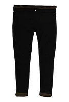 Womens Plus Size Faux Fur Lined Skinny Leg Pants, Black, Size 1X