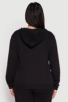 Womens Plus Size Ribbed Knit Sweatshirt, Black, Size 1X