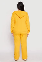 Womens Plus Size Ribbed Knit Sweatshirt, Yellow, Size 3X