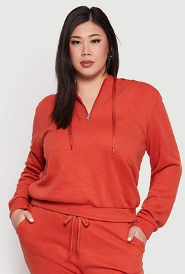 Womens Plus Ribbed Knit Sweatshirt,