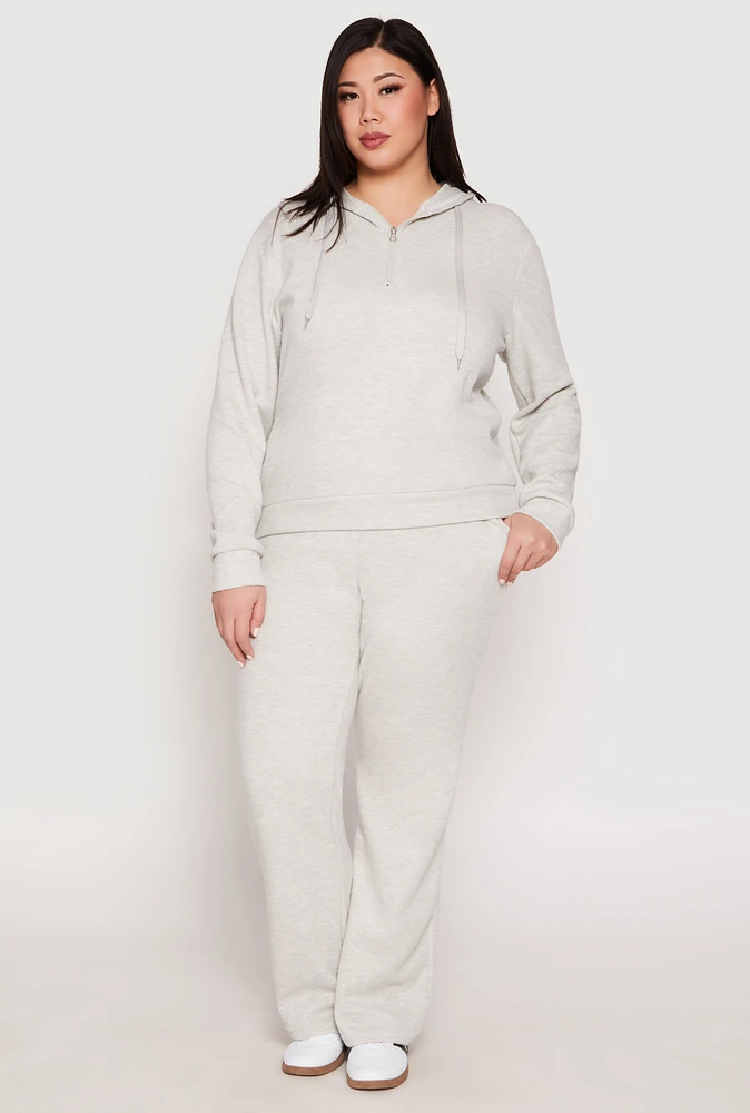 Womens Plus Ribbed Knit Sweatpants,