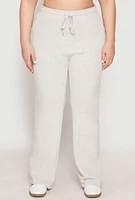 Womens Plus Ribbed Knit Sweatpants,