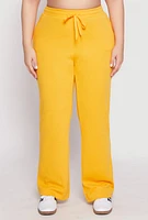 Womens Plus Size Ribbed Knit Sweatpants, Yellow, Size 2X