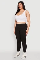 Womens Plus Snatched High Waisted Cell Phone Pocket Leggings,