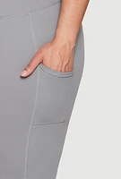 Womens Plus Size Snatched High Waisted Cell Phone Pocket Leggings, Grey, Size 3X