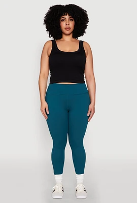 Womens Plus Snatched High Waisted Cell Phone Pocket Leggings,