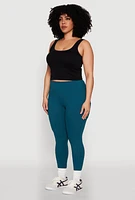 Womens Plus Snatched High Waisted Cell Phone Pocket Leggings,