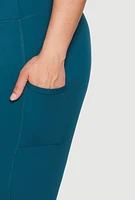 Womens Plus Snatched High Waisted Cell Phone Pocket Leggings,
