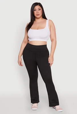Womens Plus Snatched High Waisted Flared Active Pants,