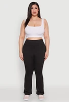Womens Plus Snatched High Waisted Flared Active Pants,