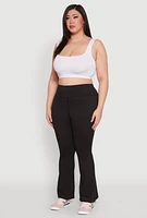 Womens Plus Snatched High Waisted Flared Active Pants,